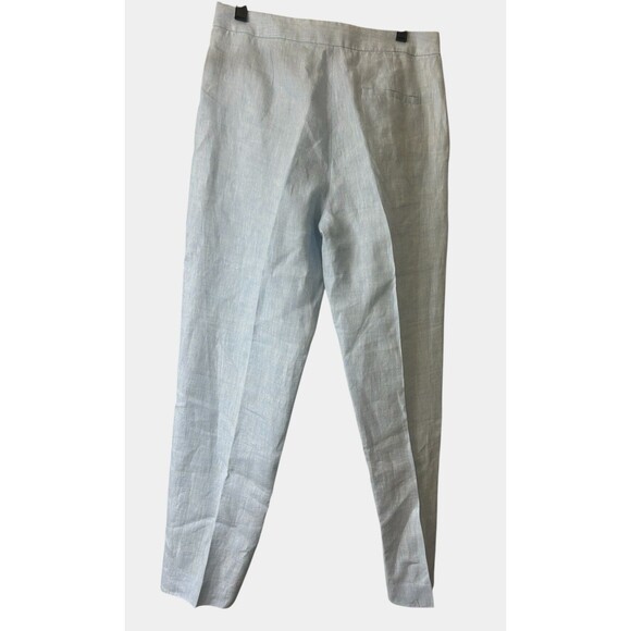 Banana Republic European Flax Linen Lina Slim Ankle Pants Light Blue Womens 8L - Picture 2 of 7
